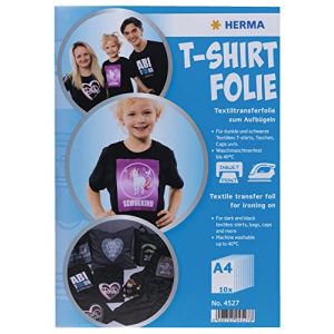 Herma Tranp. Tshirt A4 p.Textile foncé et Noir, 20 Feuilles 4527