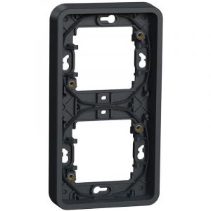 Image de Schneider Electric Mureva Styl - Cadre 2 postes vertical - encastr&eacute; - IP55 - IK07 - gris R&eacute;f.MUR34151