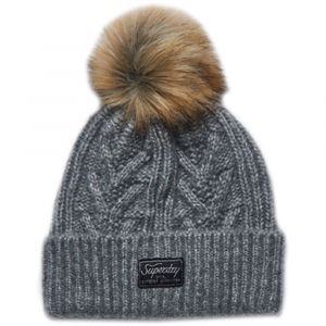 Superdry Bonnet Cable Lux One Size Soft Grey Marl