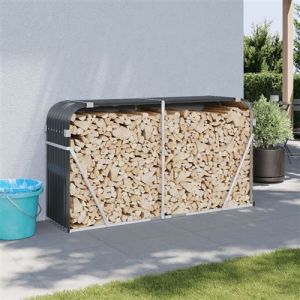 VidaXL Porte-bûches anthracite 180x45x100 cm acier galvanisé