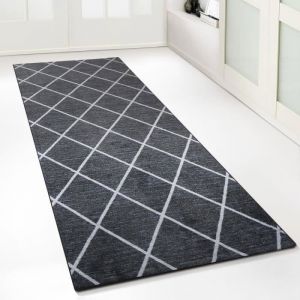 Tapis de couloir Cosenza Noir 80 x 450 cm