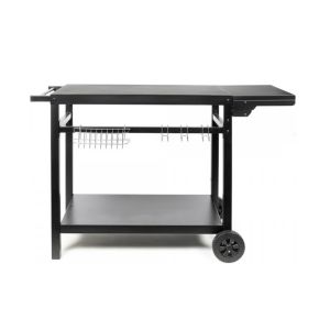 Livoo Desserte pour plancha avec tablette rabattable - GS170N - 2 roues crant&eacute;es &oslash; 15 cm - Plateau sup&eacute;rieur 85 x 50 cm