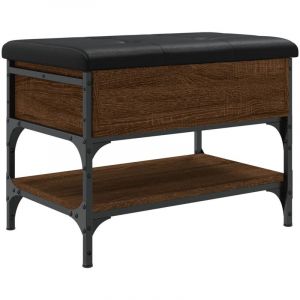 VidaXL Banc &Agrave; Chaussures Ch&ecirc;ne Marron 62x42x45 Cm Bois D'ing&eacute;nierie