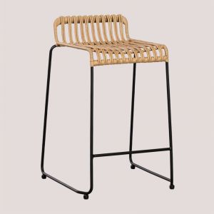 Tabouret Haut en Rotin Synthétique Aroa SKLUM Noir ?65 cm