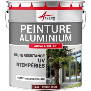 Arcane industries Peinture pour aluminium ext&eacute;rieur Arcalaque 401 : pour tole/volet/fen&ecirc;tre - Rouge Brun - Ral 3011 - 0.5 L