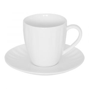 Tasse à thé et sa sous-tasse Emma 20 cl (lot de 6) - Table Passion - Blanc - Porcelaine