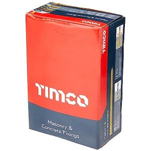 Timco Lot de 25 vis à béton à tête fraisée plate Jaune 7,5 x 150 mm