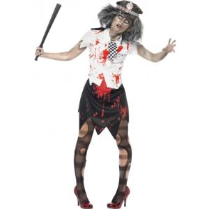 Image de Déguisement zombie policière Halloween (taille S)