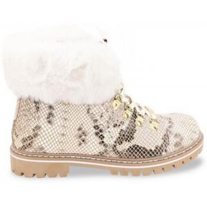 Les Tropéziennes par M. Belarbi Femme LACEN Chaussure de Neige, Blanc-Serpent, 36 EU