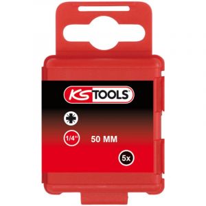 KS Tools ' 9113348 Classic Bit PZ, 50 mm, PZ0, 1/4 (Lot de 5)