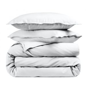 Housse de couette unie Percale de coton 80 fils/cm² + Taie(s) 240x260 cm Blanc