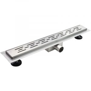 JAZY Caniveau de douche L.80 cm design linéaire, acier inoxydable, siphon anti-odeurs, drainage élevé