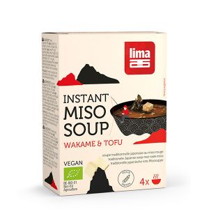Lima Sopa instant&acirc;nea de miss&ocirc; vermelho e tofu 4 unidades de 10g