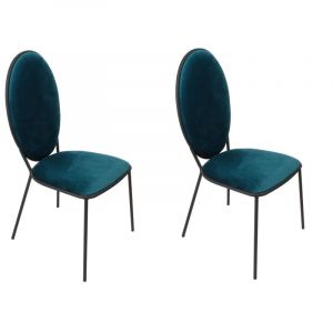 Image de Lot de 2 Chaises Design "Louis" 96cm Bleu Prix