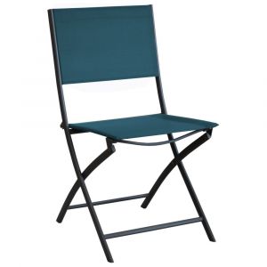 Proloisirs Chaise de jardin pliante acier Dream Bleu