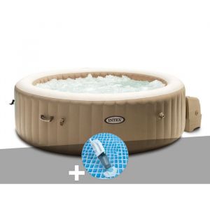 Intex Kit spa gonflable PureSpa Sahara rond Bulles 4 places + Aspirateur