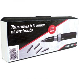 PRECISION STEEL Tournevis &agrave; frapper + embouts &agrave; choc (Ref: 211500)