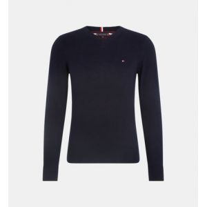 Tommy Hilfiger Pull droit logo flag coton pima
