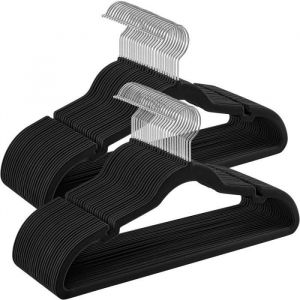 Songmics 50 Cintres antidérapant pivotant en velours noir