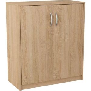 Commode 2D CHÊNE SONOMA deux portes avec étagère