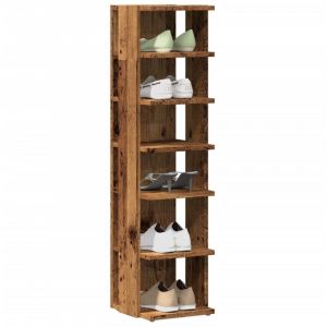 VidaXL Armoire à chaussures vieux bois 28x27x102 cm bois d'ingénierie
