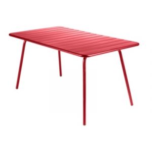 Fermob Table rectangulaire Luxembourg / 6 personnes - 143 x 80 cm - Aluminium coquelicot en métal