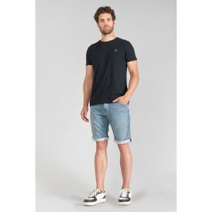 Le Temps des Cerises Bermuda Jogg Lo bleu délavé en coton