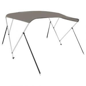 VidaXL Auvent bimini à 3 arceaux gris 183x196x137 cm toit bimini pour bateau housse de bateau auvent bimini pour bateau 94801