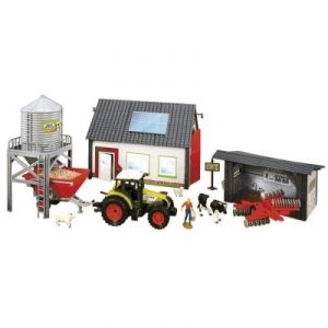 John World Grande ferme avec tracteur, figurines et accessoires