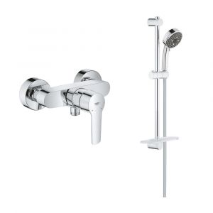 Image de Grohe Mitigeur douche Start 2021 monocomande + Ensemble de douche 4 jets avec barre Vitalio Comfort 100 chromé