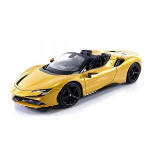 Bburago Voiture Miniature de Collection 1-18 - FERRARI SF90 Spider - 2020 - Yellow Metallic - 16016Y - Metal