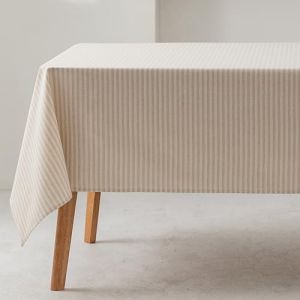 Nappe en coton antitache toucher tissu gris clair 140x180 cm