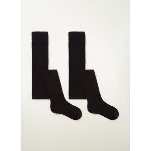 Falke Collant Family 2-Pack Coton Noir - Couleur Noir - Taille 5-6 ans