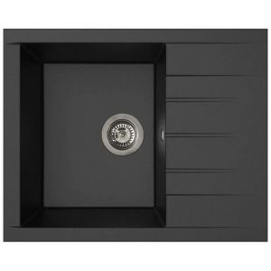 Evier - Résine SMC - Noir pailleté - A encastrer - STRADOUR - Cube 1C XS - 62 x 50 cm