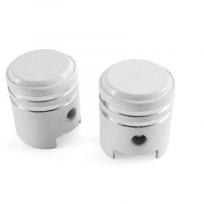 Image de TNT Paire de bouchon de valve piston coloris blanc moto scooter quad auto camion