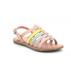 Kickers Dixon, Sandale, Rose Jaune Violet Vert, 34 EU