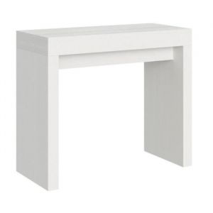 Console extensible blanche 12 personnes 40 à 300cm Ribo-Support 2 pieds