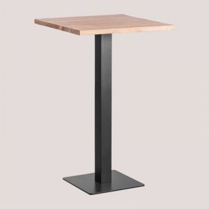 Table de Bar Haute Carrée en Bois d'Acacia Ristretto SKLUM NOIR ↔︎ 70 cm 106 cm
