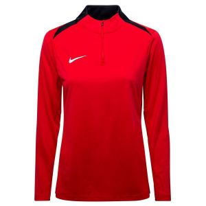 Image de Nike W NK DF Acdpr24 Drill Top K Haut &agrave; Manches Longues, Rouge/Blanc, m Femme