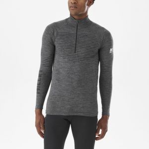 Image de Millet Drynamic Warm 1/2 Zip - Maillot thermique laine mérinos homme Anthracite Grey XXL