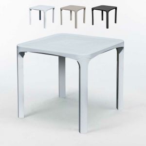 Grand Soleil Table bar café Poly rotin 80x80 Olè - couleur:Blanc