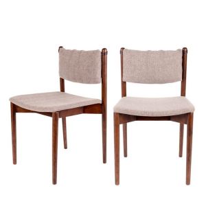 Dutchbone TORRANCE - 2 chaises en bois et tissu - Marron