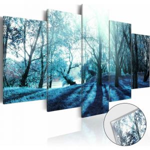 Décoshop26 Tableaux en verre acrylique décoration murale motif Clairière bleu 200x100 cm TVA110109