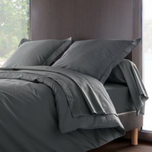 Vent du Sud Drap plat Percale Manoir - Ardoise - 270x300 cm