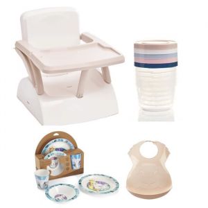 Image de Thermobaby Rehausseur de chaise pour enfant + Boîtes de conservation + Coffret vaisselle micro-ondes + Bavoir semi-rigide