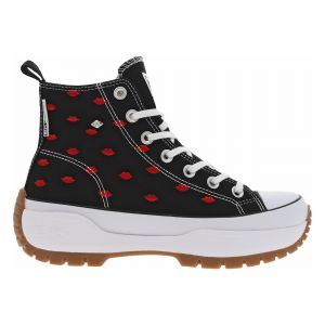 British Knights Femme Kaya Mid Fly Basket, Schwarz Rote Lippen, 38 EU