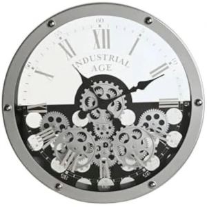 Horloge Murale - HOME ESPRIT - Métal Noir Argent - Cristal - 54,5 x 56,2 x 11 cm - Design Contemporain