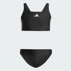 Adidas Fille 3-Stripes V-Back Bikini, Black/White, 11-12 Years