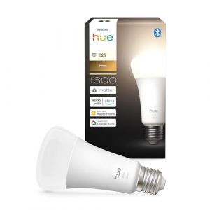 Philips Hue Ampoule LED connectée A67, Lumière blanche chaude 2700 K, Culot E27, 13,5 W, 1600 lumens, Intensité variable, Compatible avec Alexa, Google Assistant et Apple Home, pack de 1
