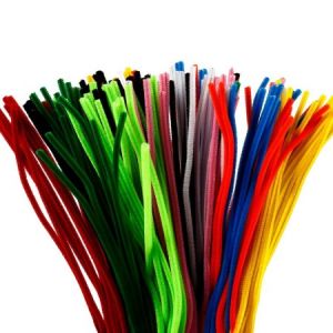 Creotime Assortiment de fils chenille 6 mm x 45 cm - Couleurs assorties - 200 pcs